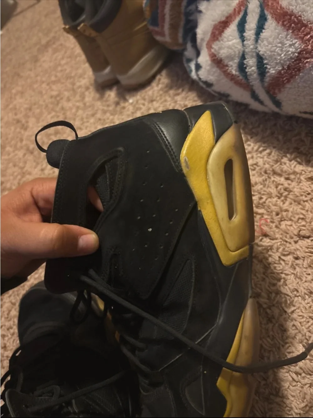Jordan Black Sneakers with Gold Jumpman
